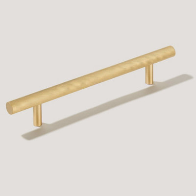 Plank Hardware SEARLE Swirled T-Bar 185mm Handle - Brass