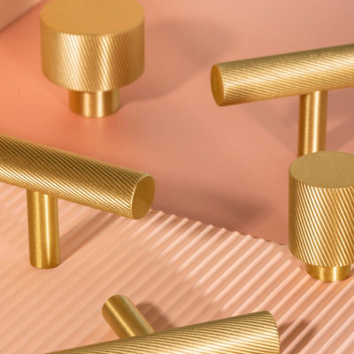Plank Hardware SEARLE Swirled T-Bar Handle - 185mm - Brass