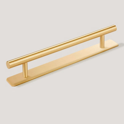 Plank Hardware WATT T-Bar 220mm Handle with 220mm Backplate - Brass