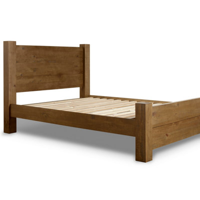 Plank Wooden Bed Frame LFE - Double Bed Frame Only