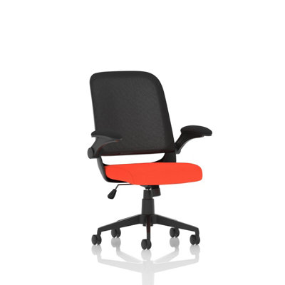 Plano Task Operator Bespoke Fabric Seat Tabasco Orange Mesh Chair With ...