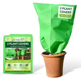 Plant Fleece Frost Protection Jackets 60cm x 100cm, 2 Pack - Winter Plant Covers for Outdoor Plants & Fruit Trees