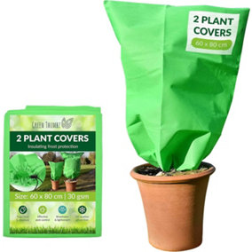 Plant Fleece Frost Protection Jackets 60cm x 80cm, 2 Pack - Winter Plant Covers for Outdoor Plants & Fruit Trees