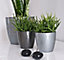 Plant Flower Pot Plastic 20 Colours 9 sizes Gloss Pots Planter Saucer Tray Deco Graphite 9cm