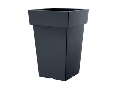 Plant Flower Pot Square Low Planter Pot 3 Sizes Garden Patio Home Large Modern Anthracite 24.3L High