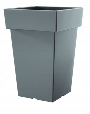 Plant Flower Pot Square Low Planter Pot 3 Sizes Garden Patio Home Large Modern Grey 24.3L High