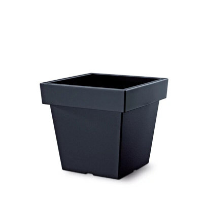 Plant Flower Pot Square Low Planter Pot 3 Sizes Garden Patio Home Large Modern Grey 8L Low