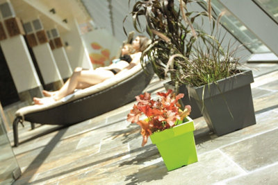Plant Flower Pot Square Low Planter Pot 3 Sizes Garden Patio Home Large Modern Grey 8L Low