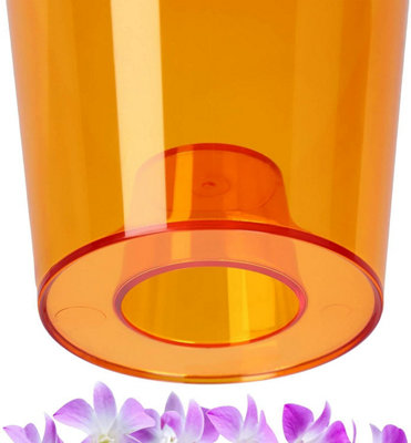 Vaso Portaorchidee In Plastica Lucida Ovale Trasparente &ndash; 10/12/15cm, Per Interni/Esterni
