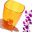 Plant Orchid Pot Plastic  Gloss Oval Planter 12 cm Orange Square