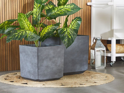 Plant Pot ARTIKI Stone 35 cm Grey