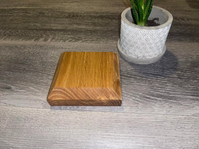 Plant Pot Base / Coaster Solid Oak 125mm x 125mm x 35mm