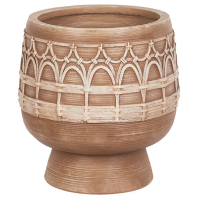 Plant Pot CICUTA Ceramic 22 cm Light Brown