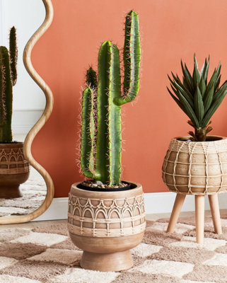 Plant Pot CICUTA Ceramic 22 cm Light Brown