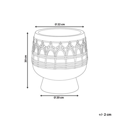 Plant Pot CICUTA Ceramic 22 cm Light Brown