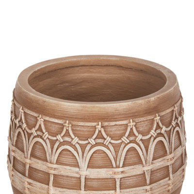 Plant Pot CICUTA Ceramic 22 cm Light Brown