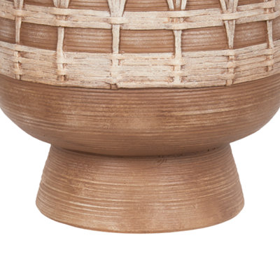 Plant Pot CICUTA Ceramic 22 cm Light Brown