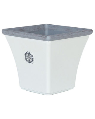 Plant Pot ELATEIA Stone 32 cm White