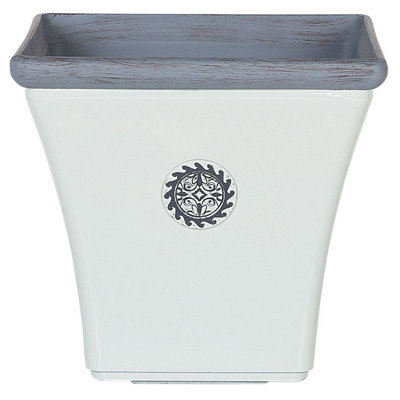Plant Pot ELATEIA Stone 37 cm White