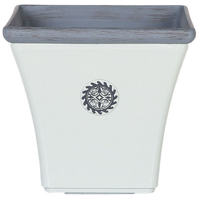 Plant Pot ELATEIA Stone 43 cm White
