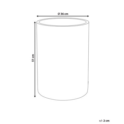 Plant Pot EUCOMMIA Ceramic 36 cm Grey