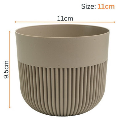 Plant Pot Flower Planter Modern Ribbed Decorative Pots Indoor Outdoor ...