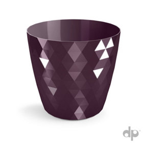 Plant Pot Flowerpot Round Plastic Crystal Modern Decorative Small Medium Large Purple 16cm