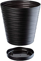 Plant Pot Flowerpot Wave Plastic Crystal Modern Decorative Black 13cm