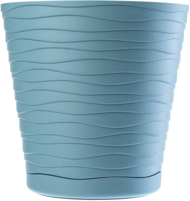 Plant Pot Flowerpot Wave Plastic Crystal Modern Decorative Blue 13cm