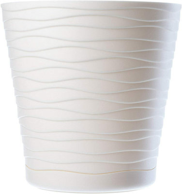 Plant Pot Flowerpot Wave Plastic Crystal Modern Decorative Cream 30cm