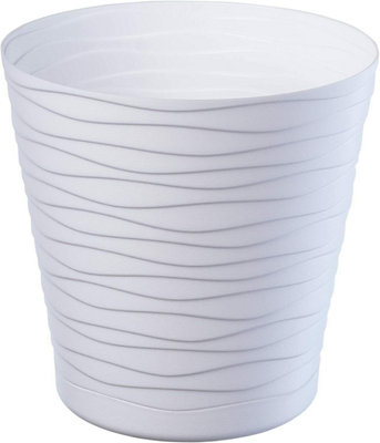 Plant Pot Flowerpot Wave Plastic Crystal Modern Decorative White 25cm