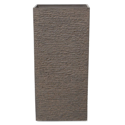 Plant Pot GAZA Stone 30 cm Dark Brown