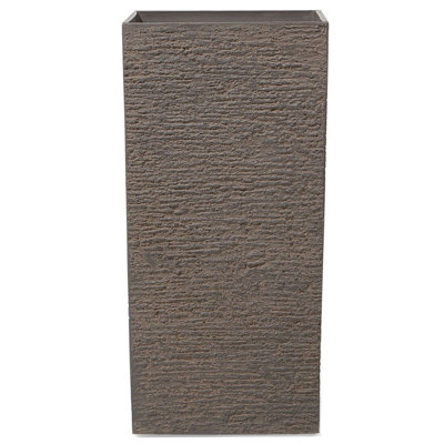 Plant Pot GAZA Stone 40 cm Dark Brown