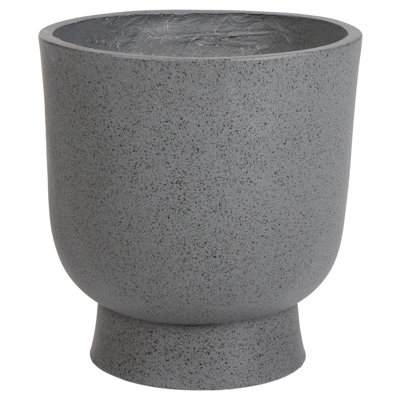 Plant Pot GINKGO Ceramic 36 cm Dark Grey