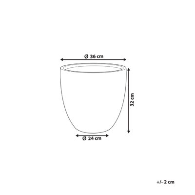 Plant Pot KANNIA Ceramic 36 cm Light Grey