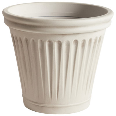 Plant Pot MAIZE 43 cm Light Beige
