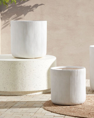 Plant Pot OREOI Ceramic 37 cm Off-White