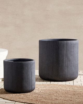 Plant Pot OREOI Ceramic 55 cm Graphite Grey