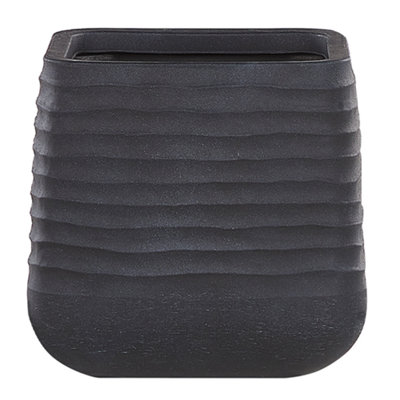Plant Pot PARIKIA Synthetic Material 38 cm Black