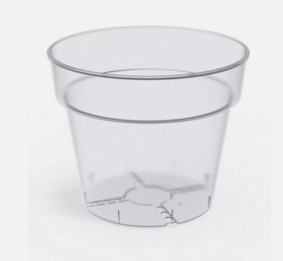 Plant Pot Plastic Orchid Round Planter Transparent Clear Indoor Outdoor ...