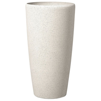 Plant Pot Stone 39 x 39 x 75 cm Beige ABDERA