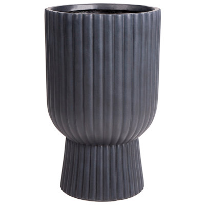 Plant Pot TAXODIUM Ceramic 34 cm Graphite Grey