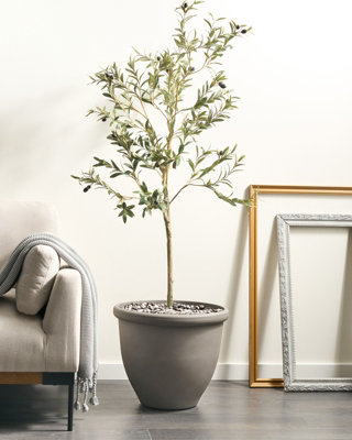 Plant Pot TESALIA Synthetic Material 49 cm Grey