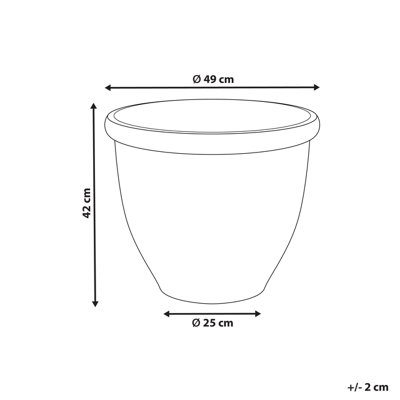 Plant Pot TESALIA Synthetic Material 49 cm Grey