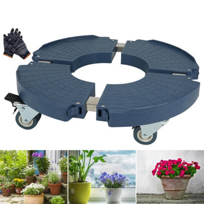 Plant Pot Trolley Mover Stand on Wheels Garden Planter Caddy Heavy Duty ...