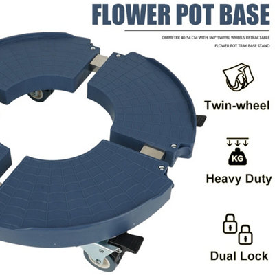 Plant Pot Trolley Mover Stand on Wheels Garden Planter Caddy Heavy Duty ...