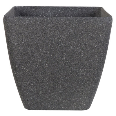 Plant Pot ZELI Stone 42 cm Dark Grey
