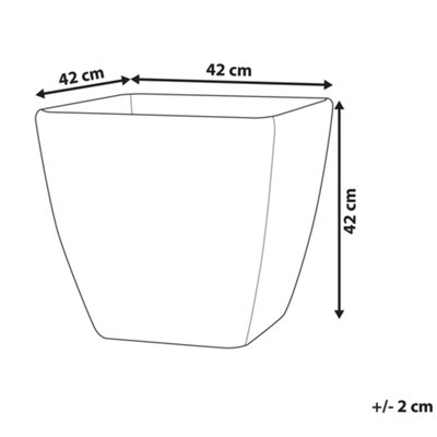 Plant Pot ZELI Stone 42 cm Dark Grey