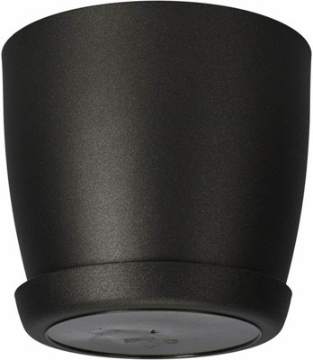 Plant Pots Flower Planter 6 Colours 8 sizes Matt Plastic Pot + Saucer Tray Deco Black 20cm - 3