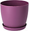 Plant Pots Flower Planter 6 Colours 8 sizes Matt Plastic Pot + Saucer Tray Deco Violet 12cm
